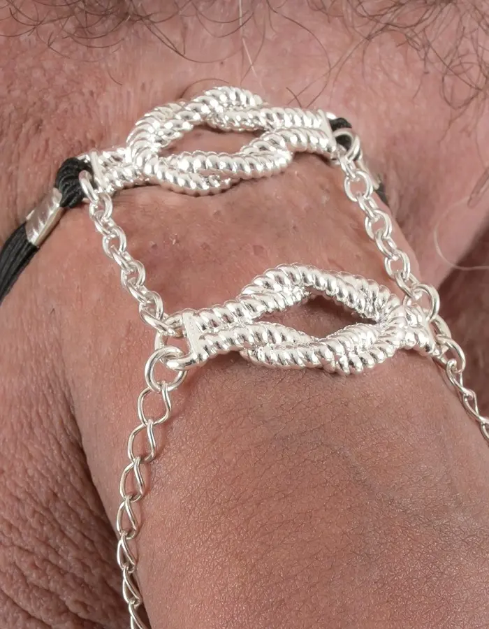 Bowline  - Nautical Knot Penis Band in Silver