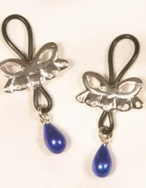 Brand New You - Silver Non-Piercing Mask Design Nipple Rings - Pair