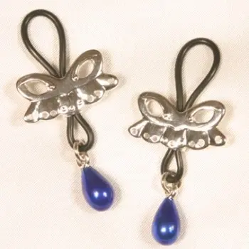 Brand New You - Silver Non-Piercing Mask Design Nipple Rings - Pair