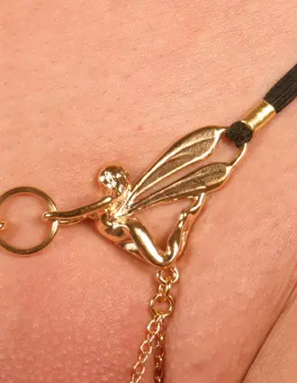 Break Free - Women's Fairy Wings G-String With Labia Gem