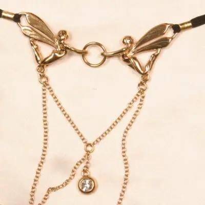 Break Free - Women's Fairy Wings G-String With Labia Gem