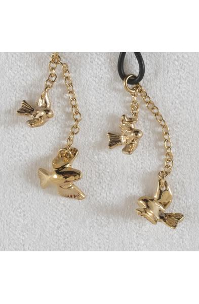 Break It Off - Women's Non-Piercing Gold Nipple Rings with Bird Pendants