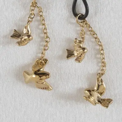 Break It Off - Women's Non-Piercing Gold Nipple Rings with Bird Pendants