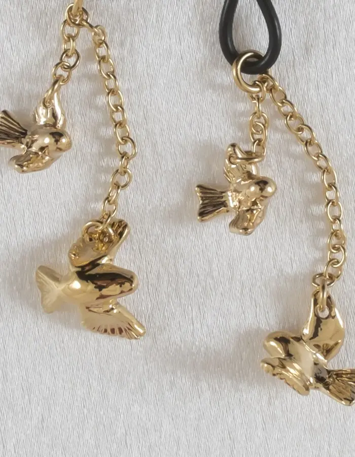 Break It Off - Women's Non-Piercing Gold Nipple Rings with Bird Pendants