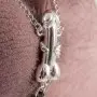 Bruiser - Silver Testicle Bracelet with Penis Charm