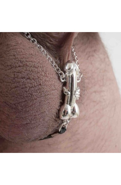 Bruiser - Bracelet testicule en argent avec breloque pénis