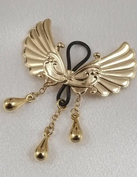 Burning Up  - Non-Piercing Gold Wings of Desire Nipple Jewelry