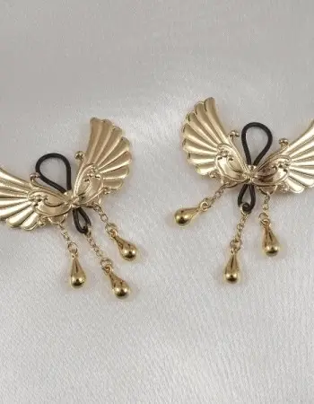 Burning Up  - Non-Piercing Gold Wings of Desire Nipple Jewelry