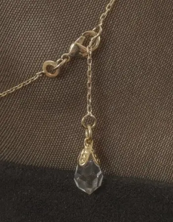 Gold Wrist or Ankle Chain With Crystal