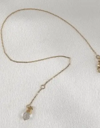 Gold Wrist or Ankle Chain With Crystal