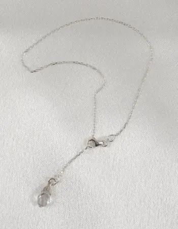 Silver Wrist or Ankle Chain With Crystal