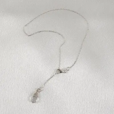 Silver Wrist or Ankle Chain With Crystal