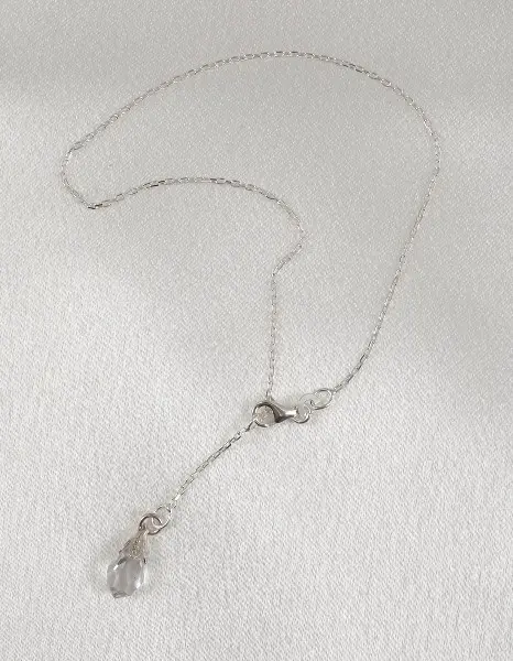 Silver Wrist or Ankle Chain With Crystal
