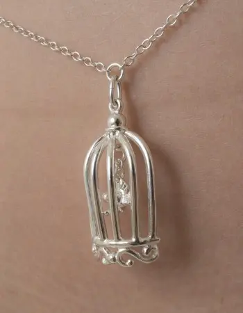 It Tango - Silver Waist Chain with Bird in a Cage Pendant