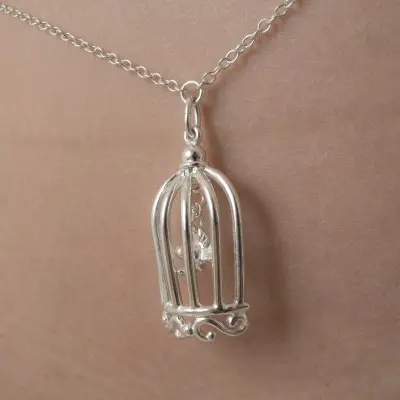 It Tango - Silver Waist Chain with Bird in a Cage Pendant