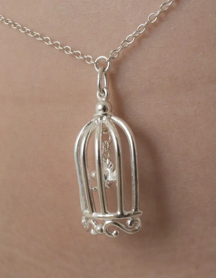 It Tango - Silver Waist Chain with Bird in a Cage Pendant