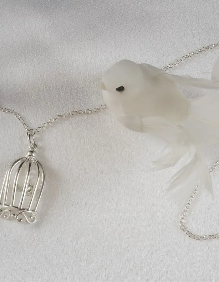 It Tango - Silver Waist Chain with Bird in a Cage Pendant