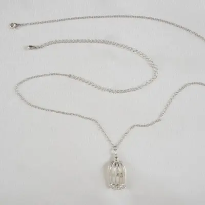 It Tango - Silver Waist Chain with Bird in a Cage Pendant
