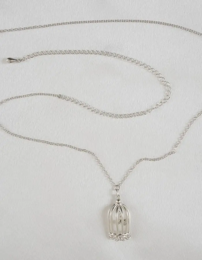 It Tango - Silver Waist Chain with Bird in a Cage Pendant