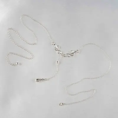 Violently Happy - Silver Ornate Teardrop Pendant Waist Chain