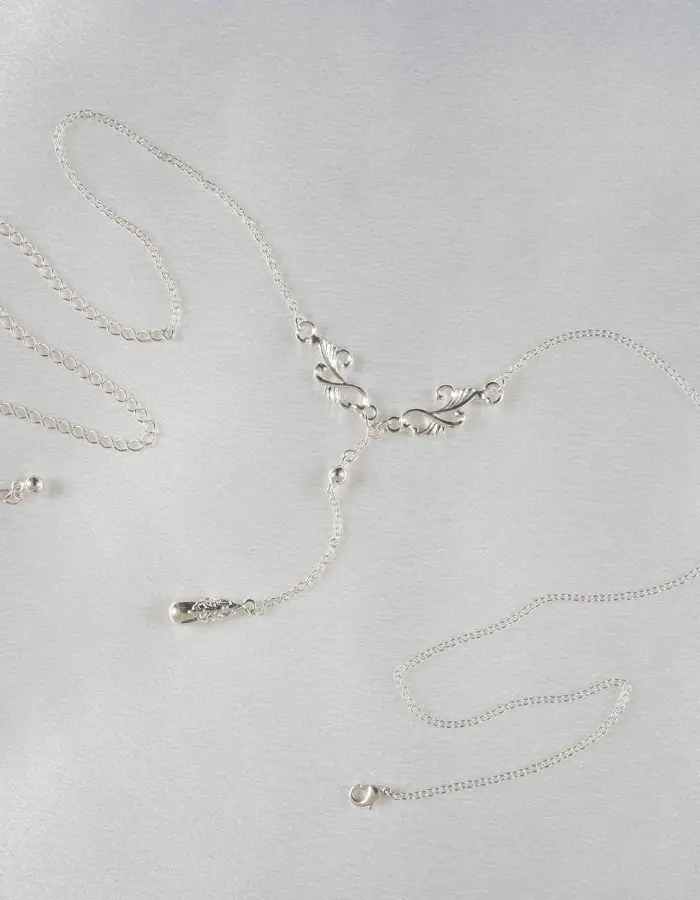 Violently Happy - Silver Ornate Teardrop Pendant Waist Chain