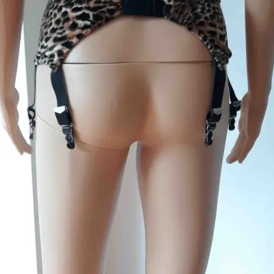 Caged and Dangerous - Leopard Garter Belt with 6 Garters