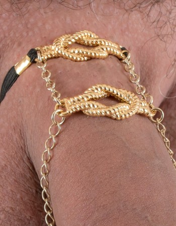 Carrick Bend - Bande de pénis avec nœud marin doré