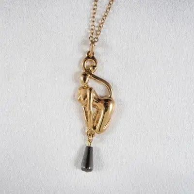 Catwoman Tamed - Gold Necklace with Catwoman Pendant