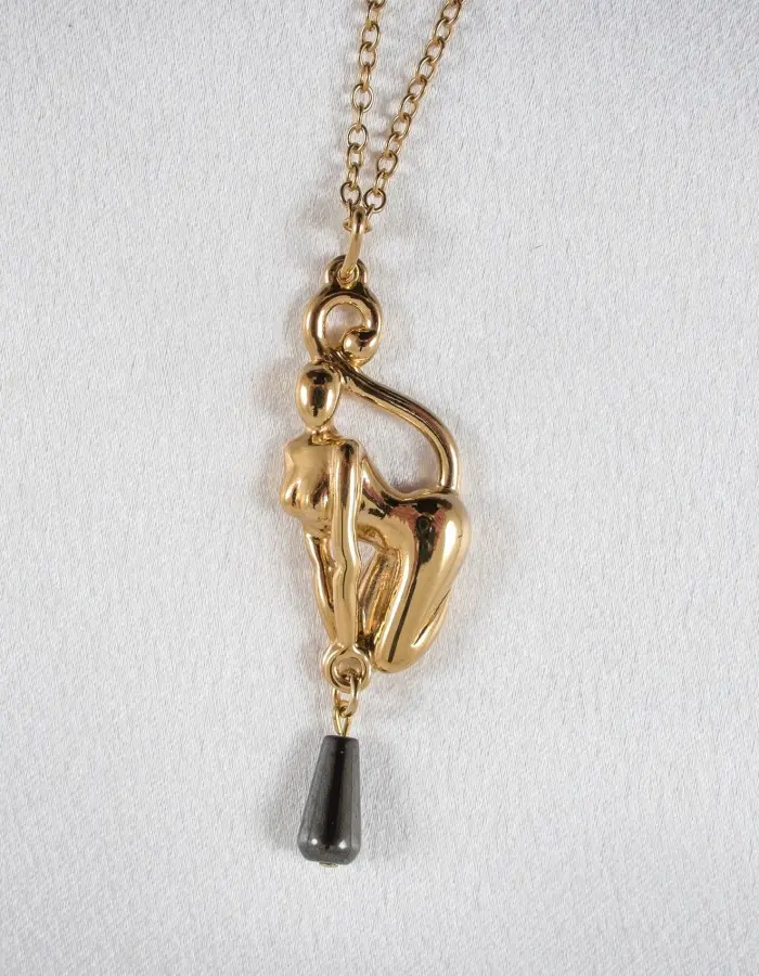 Catwoman Tamed - Gold Necklace with Catwoman Pendant