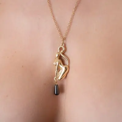 Catwoman Tamed - Gold Necklace with Catwoman Pendant