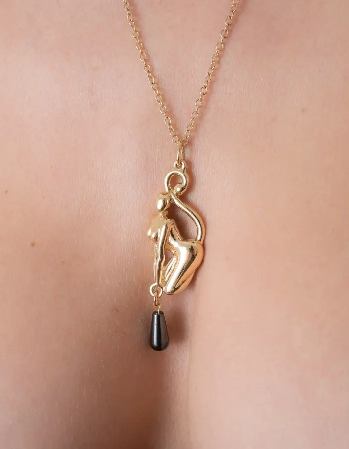Catwoman Tamed - Gold Necklace with Catwoman Pendant