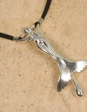 Changxi - Women's Waist Band With Clitoral Mermaid Pendant in Silver