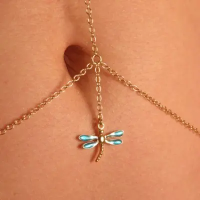 Chimalmat - Neck/Waist Chain Dragonfly With Gems