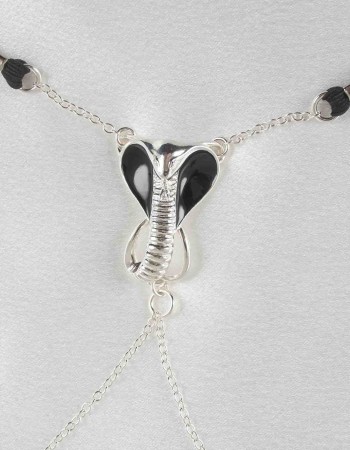 Cobra - Silver Vagina Jewelry with Cobra Charm