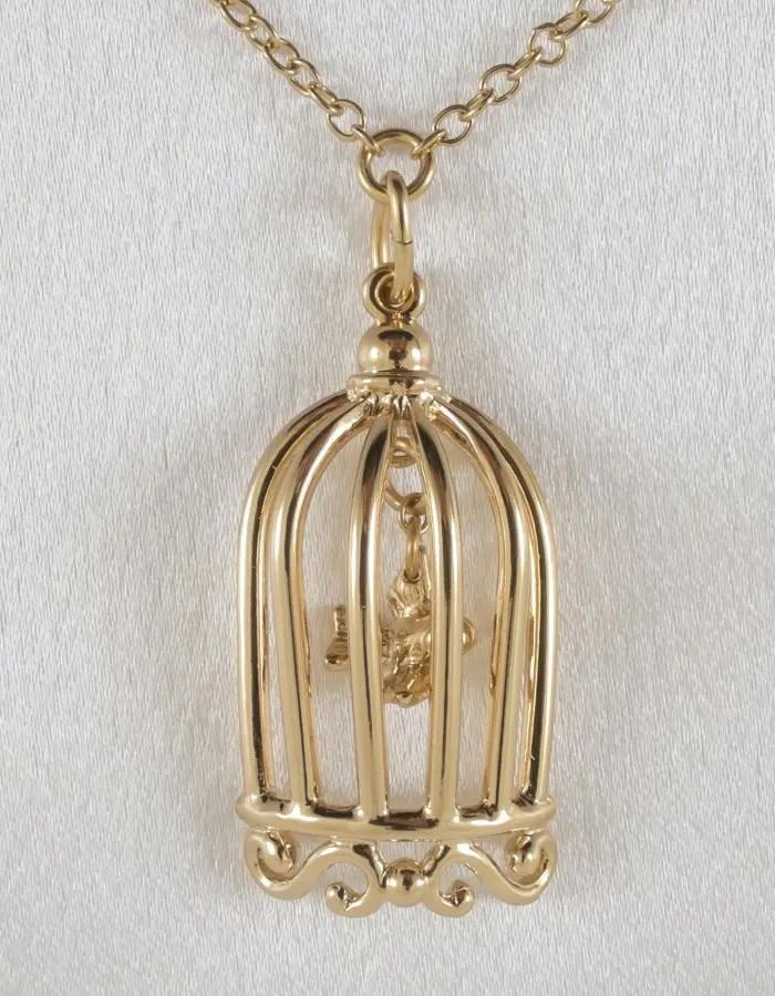 Cold Case Love - Gold Waist Chain with Bird in a Cage Pendant