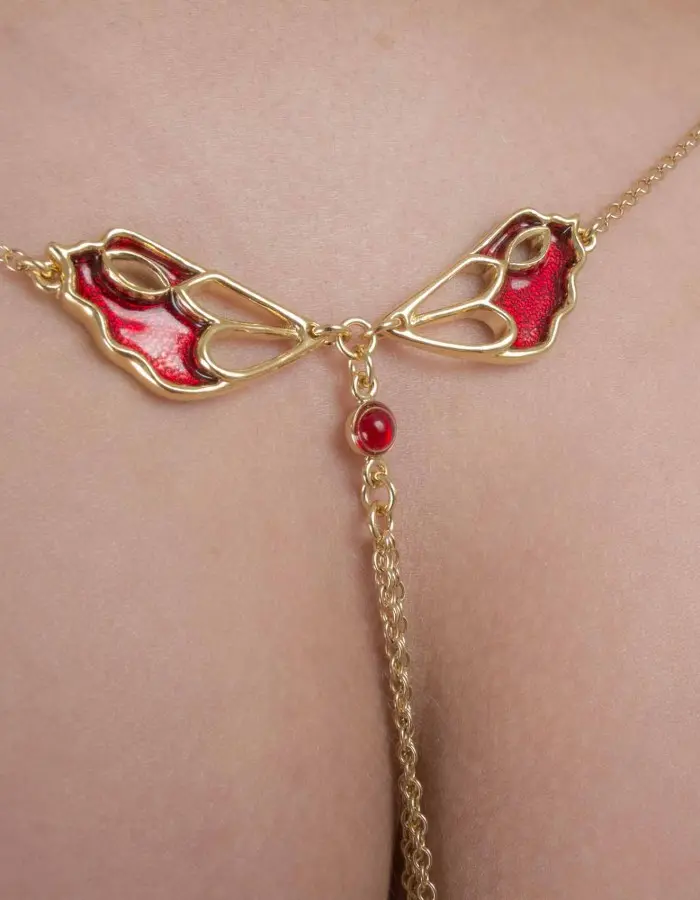Consequences -  Gold Butterfly Pendant Waist Chain