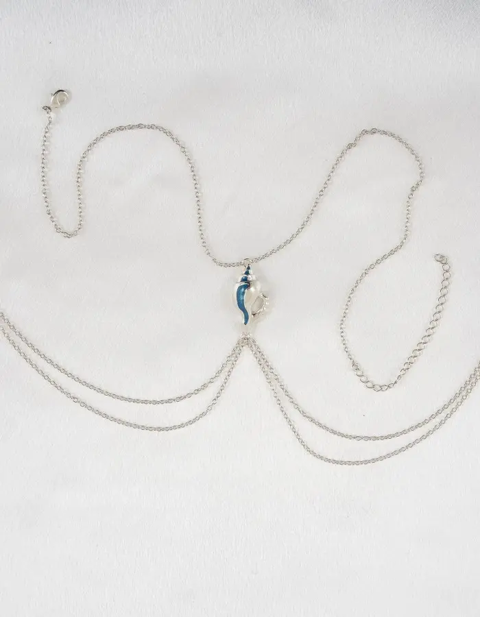 Coquillage - Silver Necklace with Nipple Rings