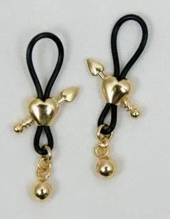 Cupid's Arrow - Gold Nipple Rings