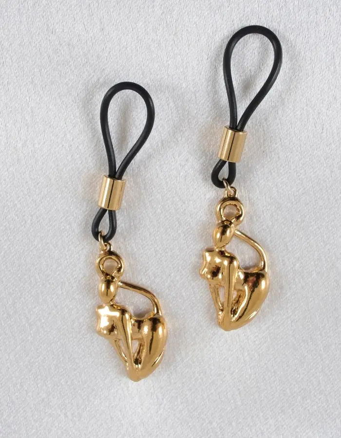 Curse of the Cat Woman - Gold Feline Nipple Jewelry