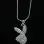 Rhinestone 1 inch Bunny Pendant with Chain