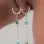 Da Baby - Silver Non-piercing labia rings with Blue Crystal Pendant