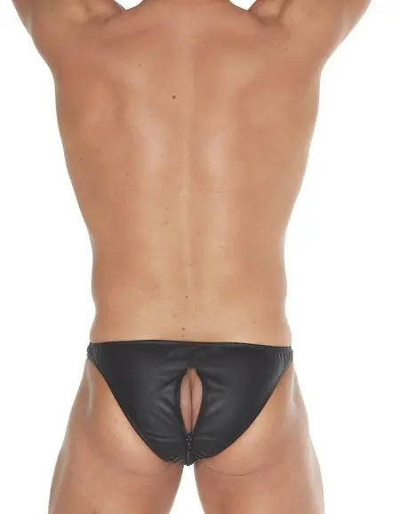 Daddy's Game - Leather Zip from Front to Back Briefs