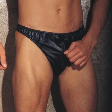 Daddy's Game - Leather Zip from Front to Back Briefs