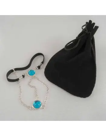Dangerously - Silver Penis Chain with Blue Crystal Gemstones