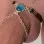 Dangerously - Silver Penis Chain with Blue Crystal Gemstones