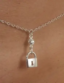 Delicate - Women's Silver Waist Chain with Padlock