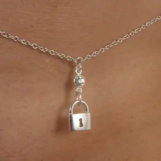 Delicate - Women's Silver Waist Chain with Padlock