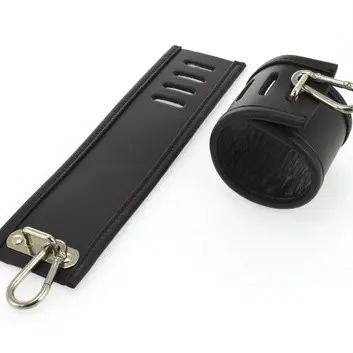Deluxe Ankle Cuffs With Bracket and Carabine Hooks (Small)