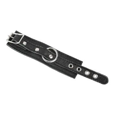 Deluxe Leather Cock Cuff with Ring