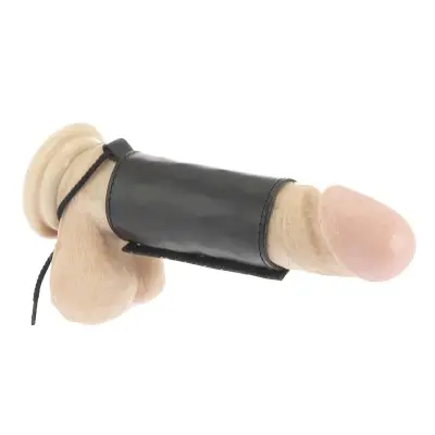 Deluxe Leather Penis Tube with Spikes Inside
